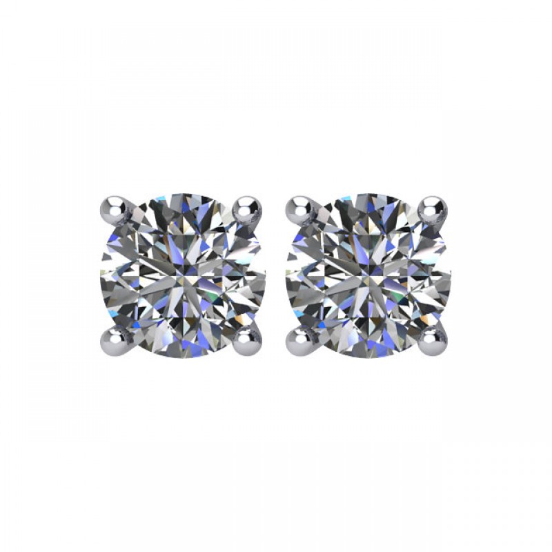 DIAMELIA® Gem 4 Prong Basket Stud Earrings