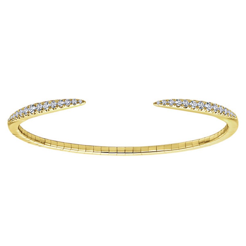 14k Yellow Gold Diamond Bangle