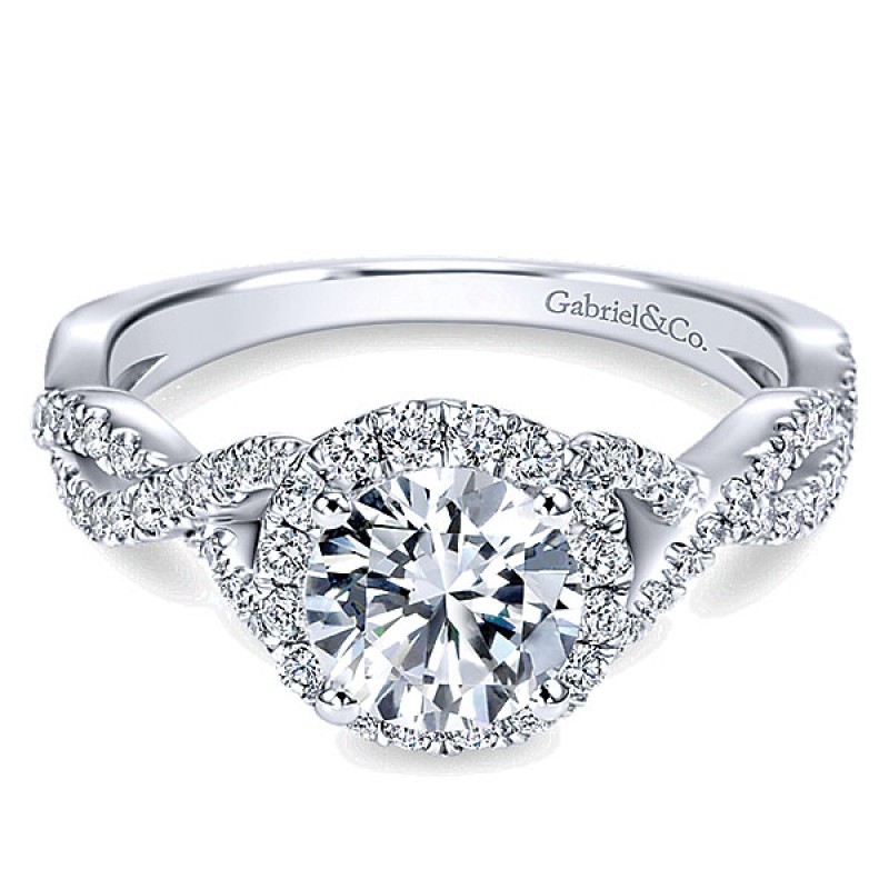 Gabriel & Co. 14K W.Gold Diamond Eng Ring ER7543W44JJ