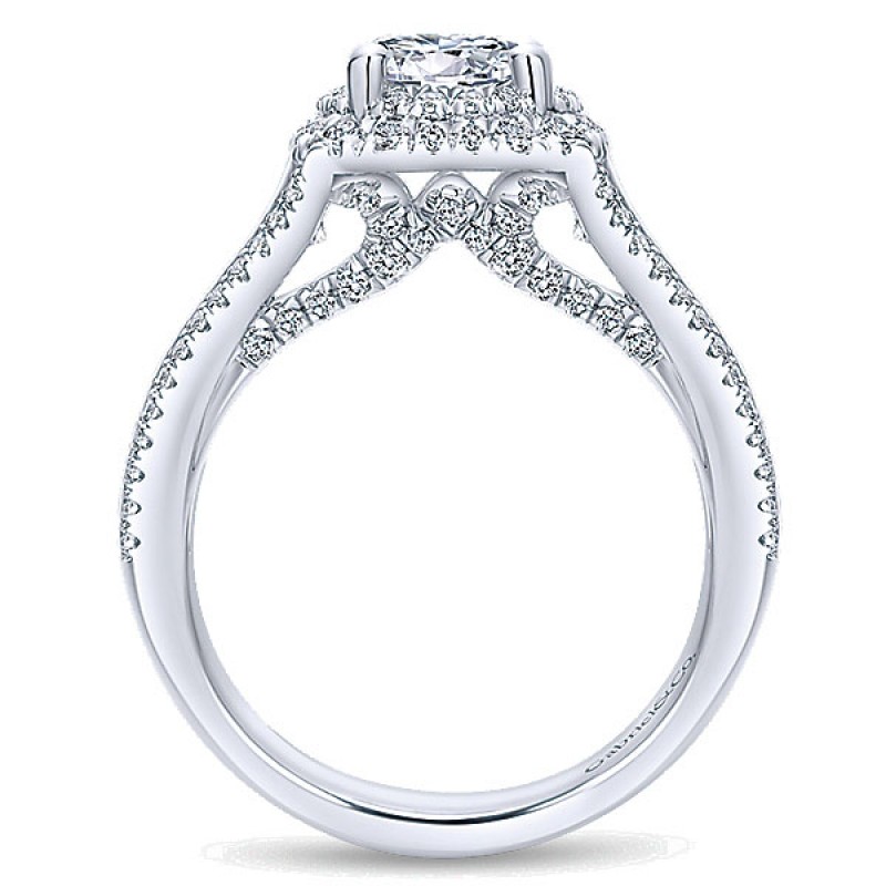 Gabriel & Co. 14k White Gold Diamond Double Halo Ring ER12609R4W44JJ
