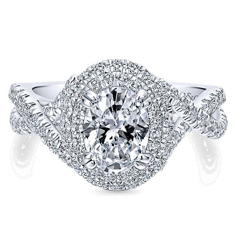Gabriel & Co. 14k White Gold Diamond Double Halo Ring ER12638O4W44JJ