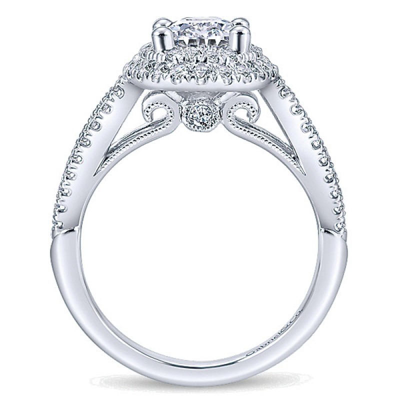 Gabriel & Co. 14k White Gold Diamond Double Halo Ring ER12648O4W44JJ