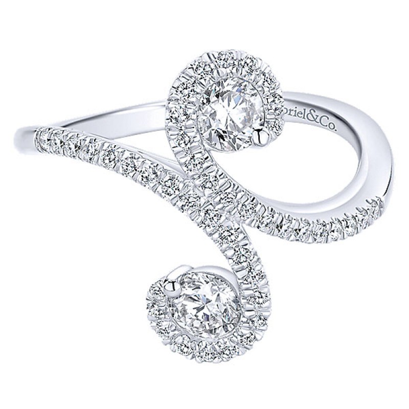 14k White Gold Diamond Fashion Ring 