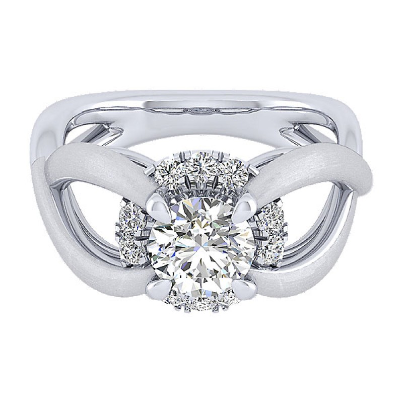 Gabriel & Co. 14k White Gold Diamond Halo Ring ER12344R4W44JJ