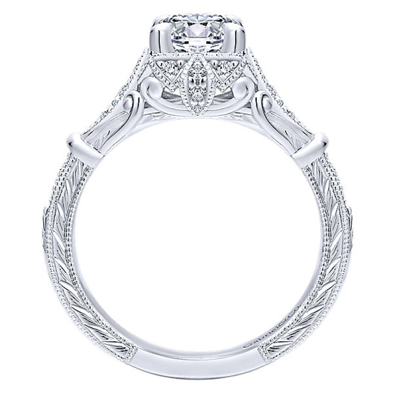 Gabriel & Co. 14k White Gold Diamond Halo Ring ER12581R4W44JJ