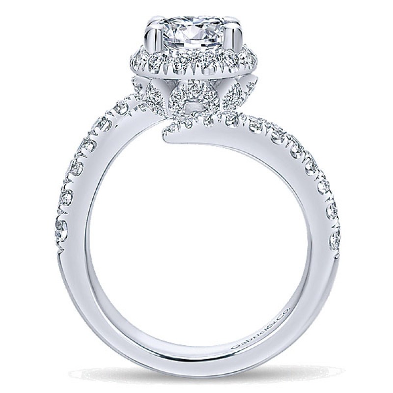 Gabriel & Co. 14k White Gold Diamond Halo Ring ER12589R4W44JJ
