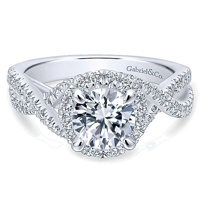 Gabriel & Co. 14k White Gold Diamond Halo Ring ER12594R4W44JJ