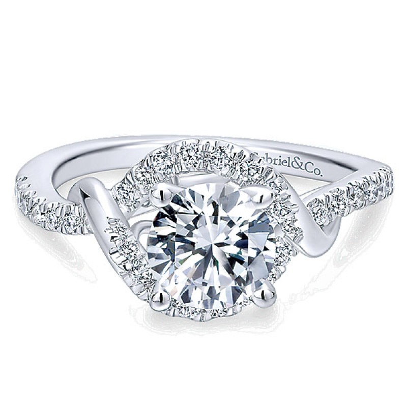Gabriel & Co. 14k White Gold Diamond Halo Ring ER12595R4W44JJ