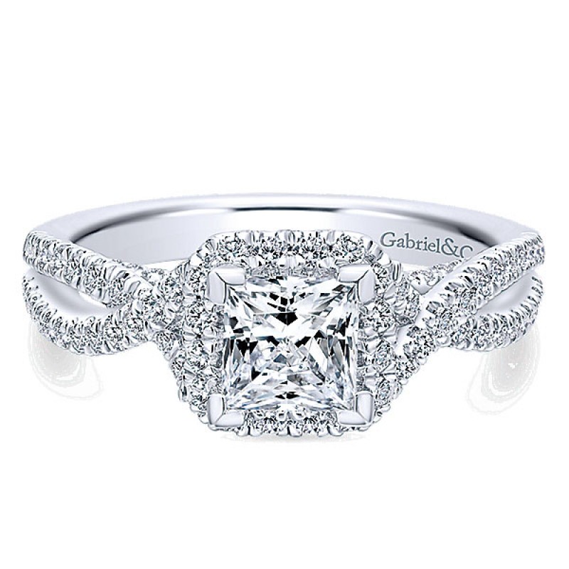 Gabriel & Co. 14k White Gold Diamond Halo Ring ER12600S3W44JJ