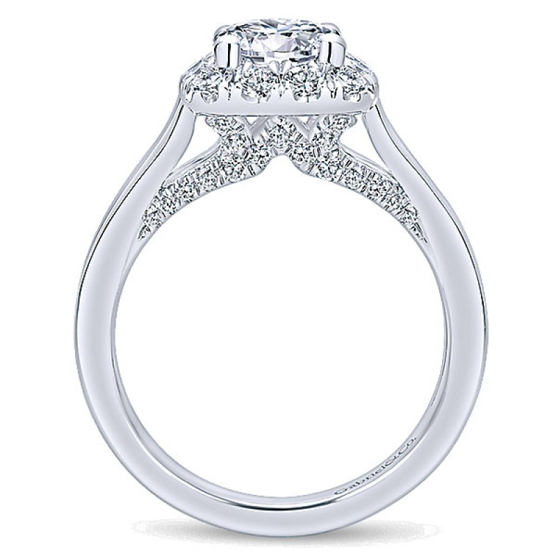 Gabriel & Co. 14k White Gold Diamond Halo Ring ER12605R4W44JJ