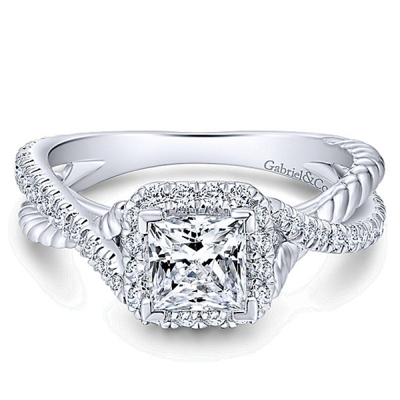 Gabriel & Co. 14k White Gold Diamond Halo Ring ER12627S3W44JJ