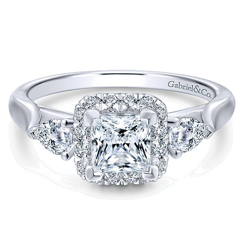 Gabriel & Co. 14k White Gold Diamond Halo Ring ER12630S3W44JJ