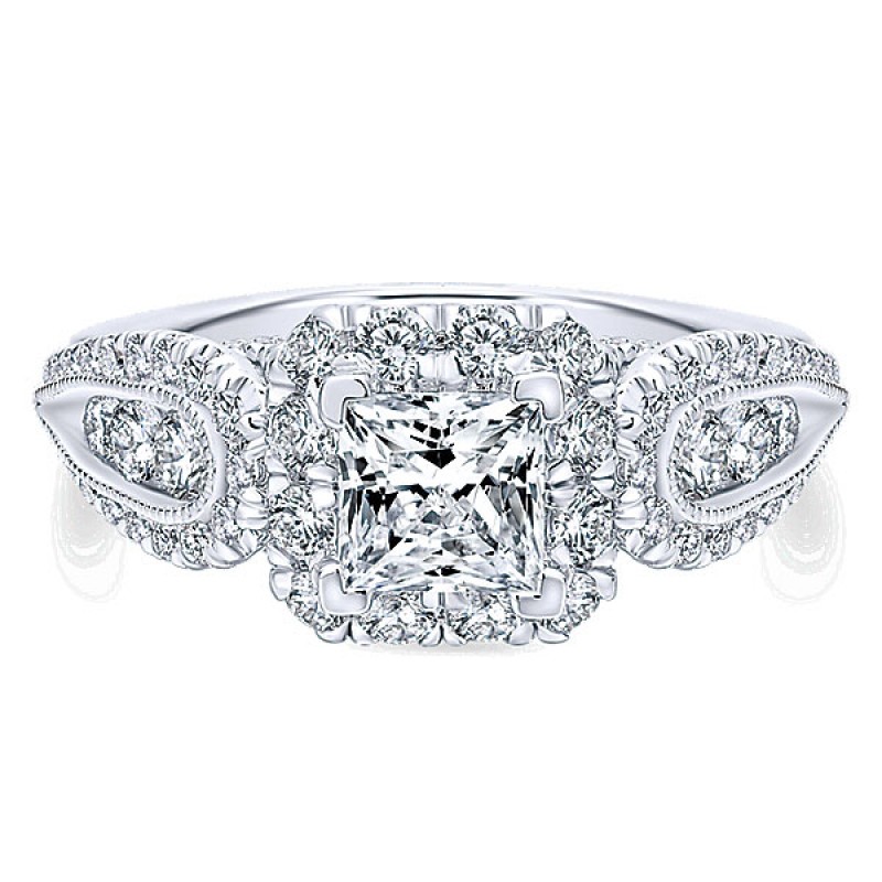 Gabriel & Co. 14k White Gold Diamond Halo Ring ER12631S3W44JJ