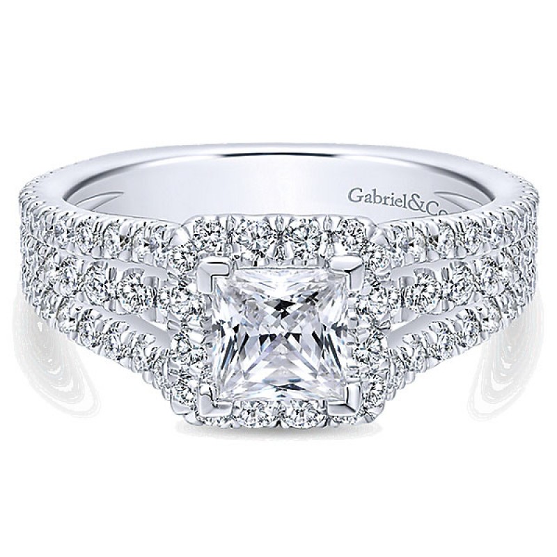 Gabriel & Co. 14k White Gold Diamond Halo Ring ER12632S3W44JJ