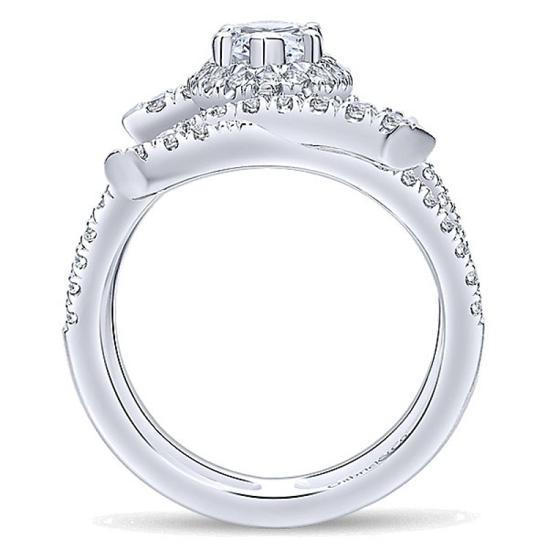 Gabriel & Co. 14k White Gold Diamond Halo Ring ER12642M4W44JJ