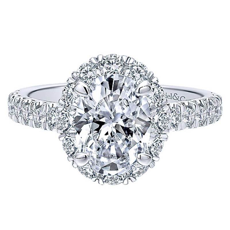 Gabriel & Co. 14k White Gold Diamond Halo Ring ER12647O4W44JJ