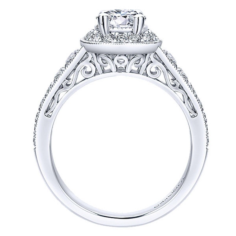 Gabriel & Co. 14k White Gold Diamond Halo Ring ER12651O4W44JJ