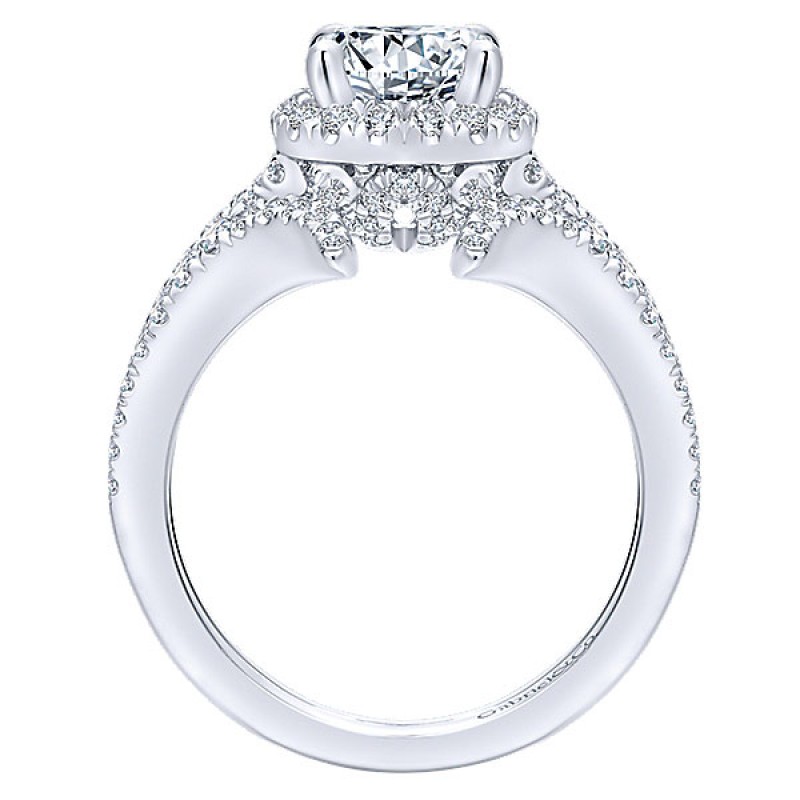 Gabriel & Co. 14k White Gold Diamond Halo Ring ER12779R4W44JJ