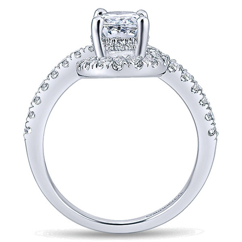 Gabriel & Co. 14k White Gold Diamond Halo Ring ER12812O4W44JJ