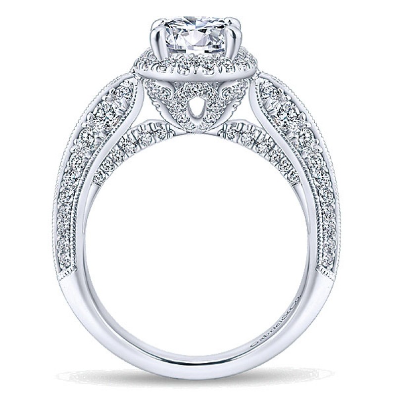 Gabriel & Co. 14k White Gold Diamond Halo Ring ER12889R4W44JJ