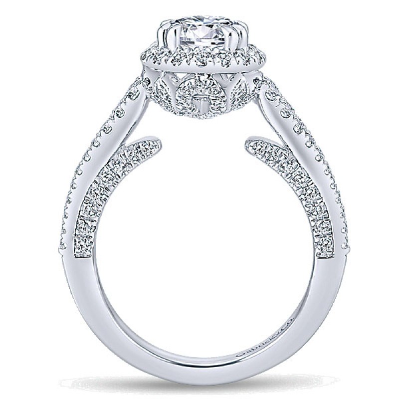 Gabriel & Co. 14k White Gold Diamond Halo Ring ER12954R4W44JJ