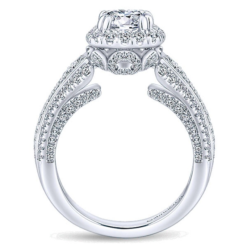 Gabriel & Co. 14k White Gold Diamond Halo Ring ER12971R4W44JJ