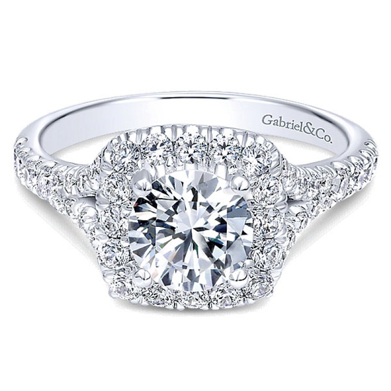 Gabriel & Co. 14k White Gold Diamond Pave Halo Ring ER10290W44JJ