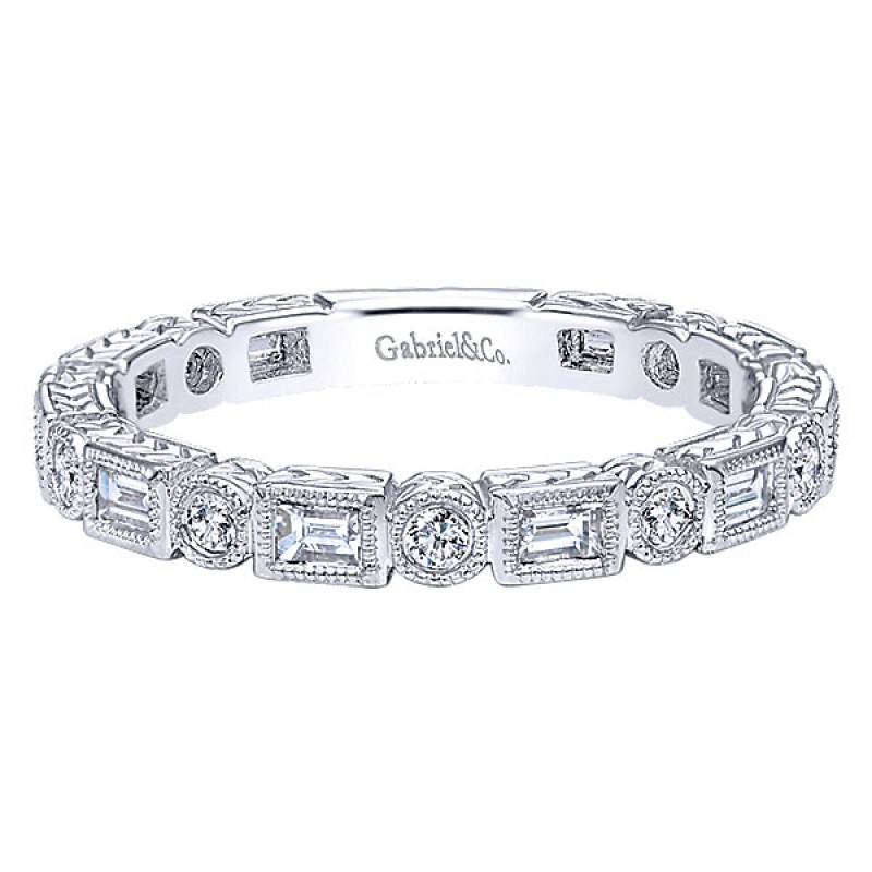Gabriel & Co. 14k White Gold Diamond Stackable Band LR4380W44JJ