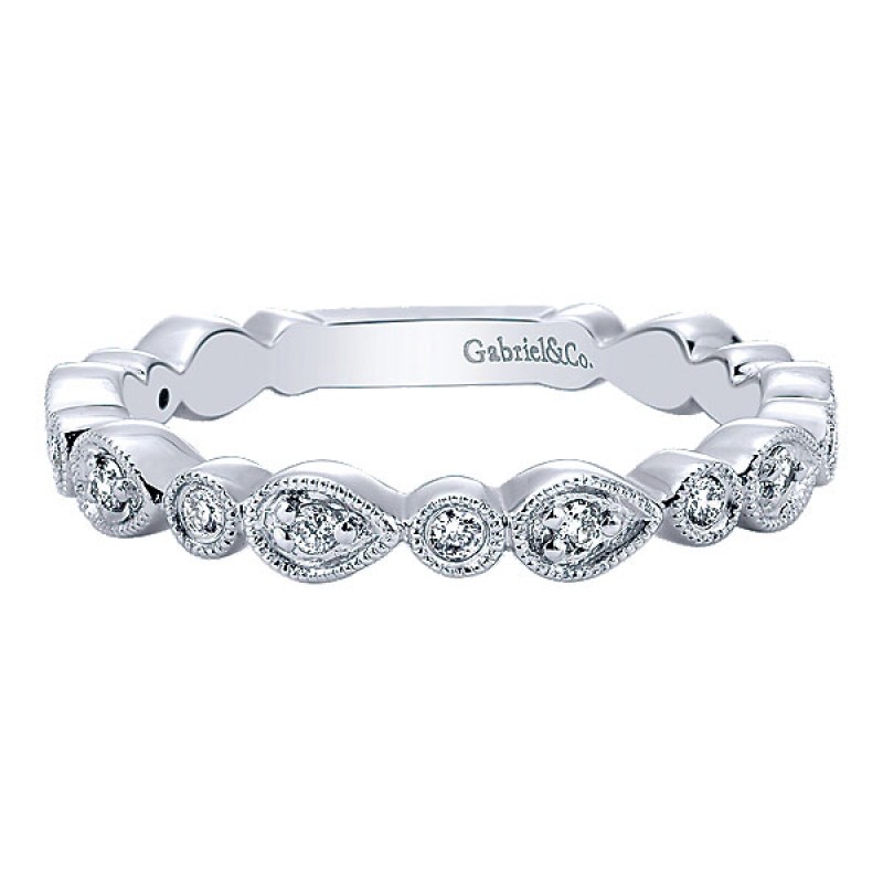 Gabriel & Co. 14k White Gold Diamond Stackable Band LR4748W45JJ