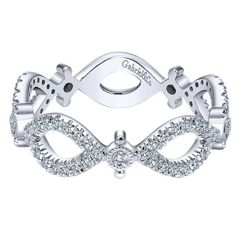 Gabriel & Co. 14k White Gold Diamond Stackable LR50553W45JJ