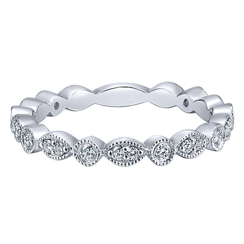 Gabriel & Co. 14k White Gold Diamond Stackable Ladies Ring LR5701W45JJ