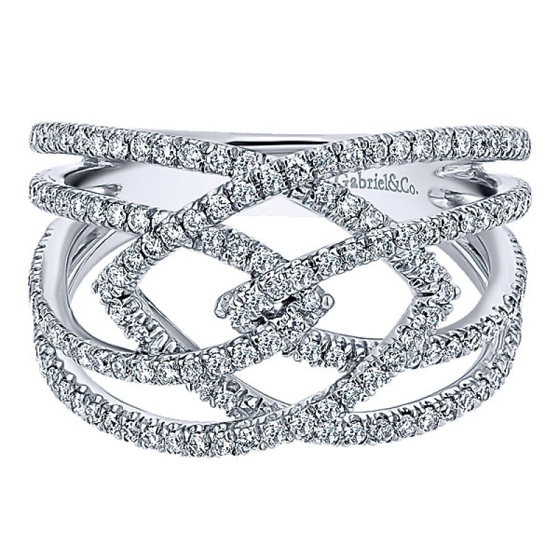 Gabriel & Co. 14k White Gold Diamond Wide Band LR50662W45JJ