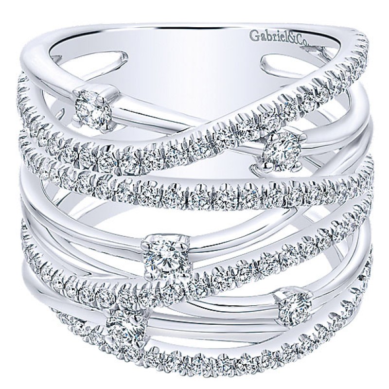 Gabriel & Co. 14k White Gold Diamond Wide Band LR50939W45JJ