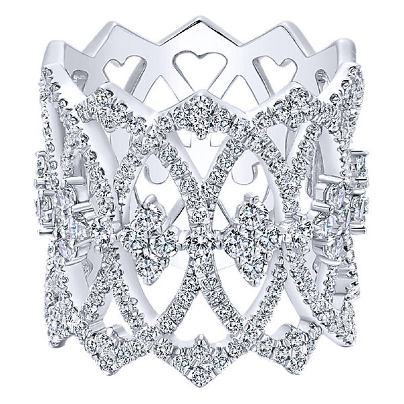 Gabriel & Co. 14k White Gold Diamond Wide Band LR50967W45JJ