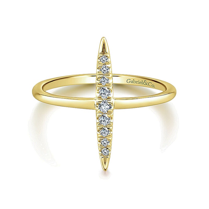 Ladies' Ring 14k Yellow Gold Diamond Diamond Spike Ring