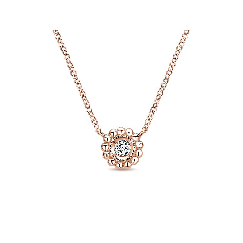 Gaby Necklace 14k Pink Gold Diamond Fashion