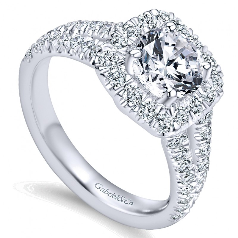 Pave Split Shank Halo Ring ER10252W44JJ