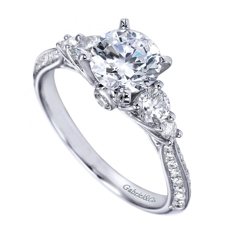 ER7539W44JJ 3 Stone Engagement Ring