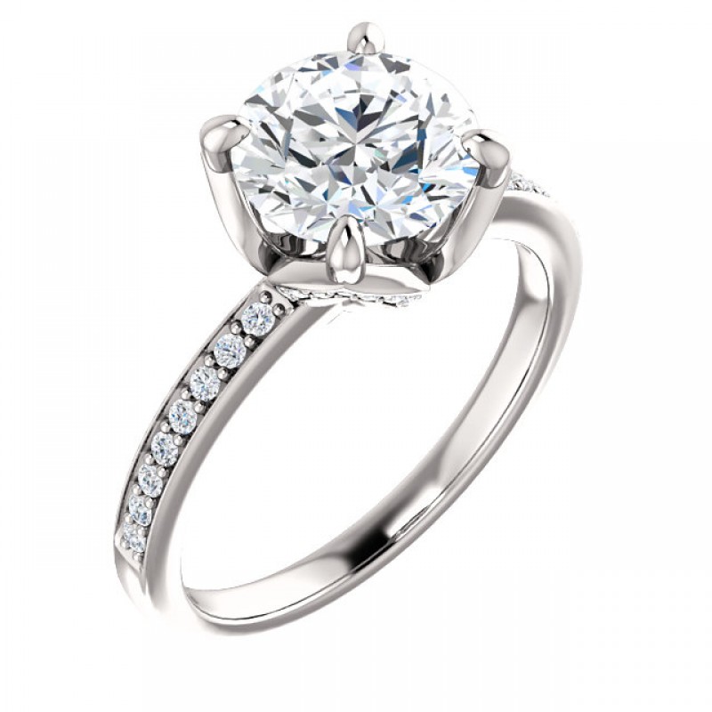 Tulip Round Engagement Ring