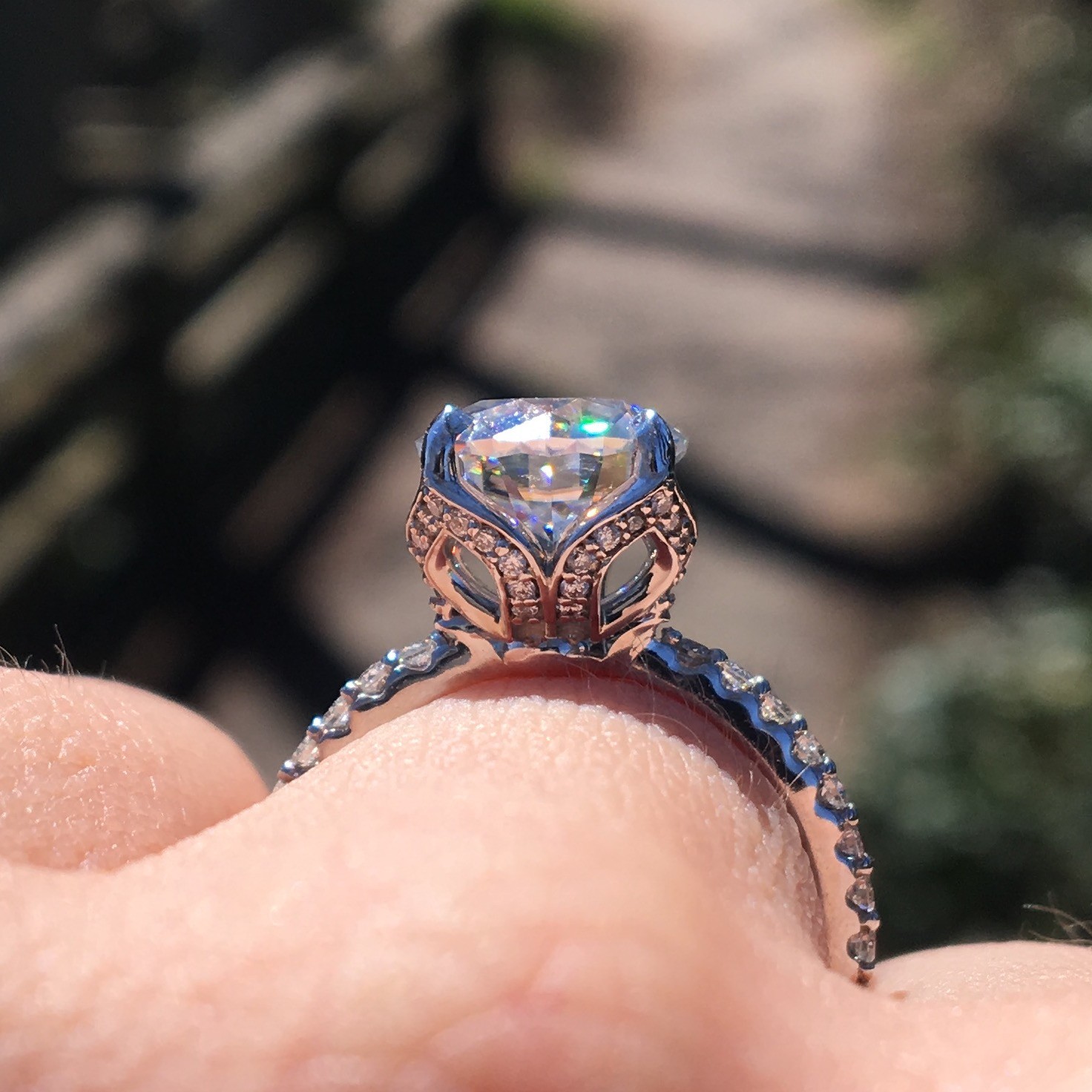 Tulip Round Engagement Ring Pav Engagement Rings