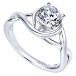 14k Gold Criss Cross Engagement Ring
