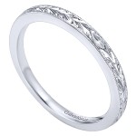 14K Gold Milgrain and Hand Etched Matching Band WB7223