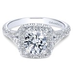 Gabriel & Co. 14k White Gold Diamond Pave Halo Ring ER10290W44JJ