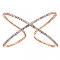 14k Pink Gold Diamond Bangle