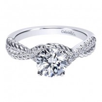 14k White Gold Diamond Criss Cross Engagement Ring