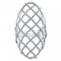 14k White Gold LATTICE Diamond Fashion Ring LR50993W45JJ