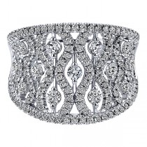 14k White Gold Diamond Intricate Wide Pave Band LR50661W45JJ