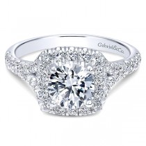 Gabriel & Co. 14k White Gold Diamond Pave Halo Ring ER10290W44JJ