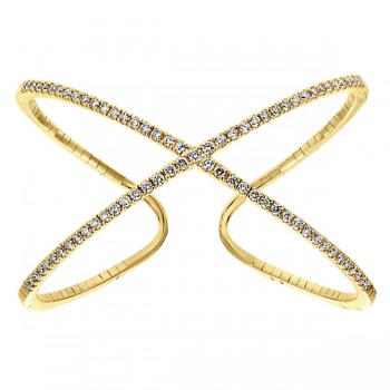 14k Yellow Gold Diamond Bangle