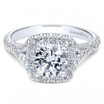 Gabriel & Co. 14k White Gold Diamond Pave Halo Ring ER10290W44JJ